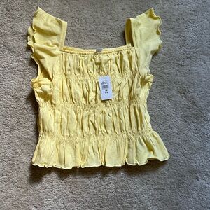 GAP Yellow Ruffled Blouse- Kids Size XS NWT
